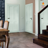 White Victorian Style 4 Panel Internal Fire Door